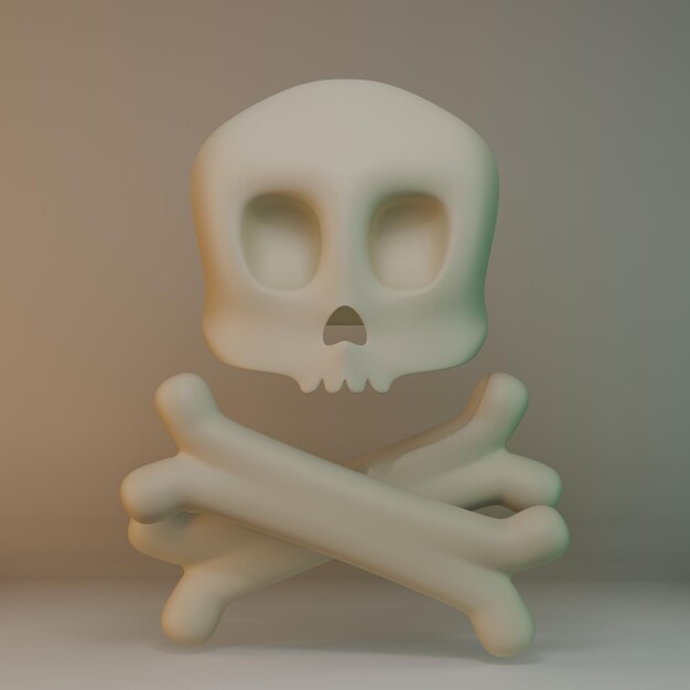 PSD 3d stylize skull design fully editable transparent