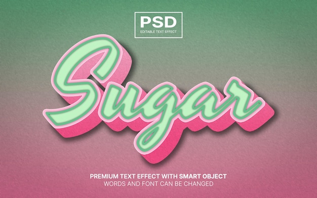 PSD 3d sugar editable text effect
