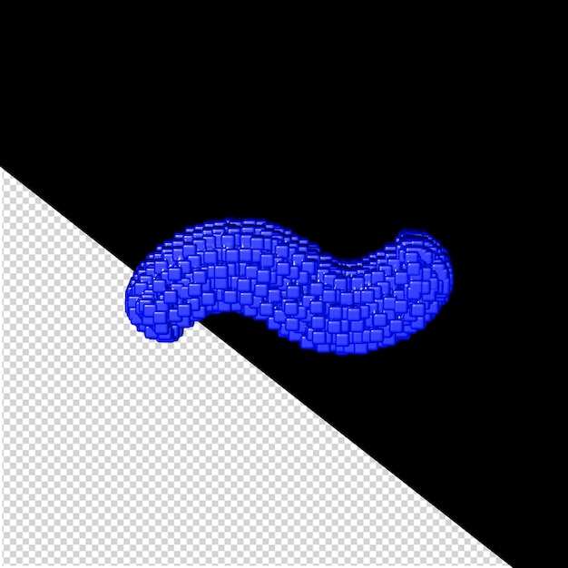 PSD 3d symbol made of blue cubes