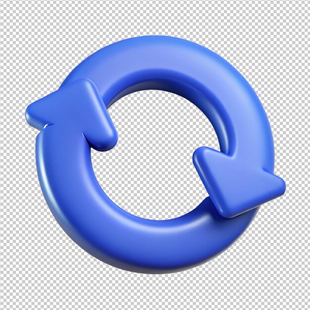 PSD 3d sync icon isolated