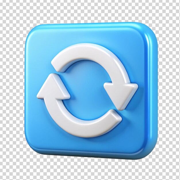 PSD 3d synchronization icon on transparent background