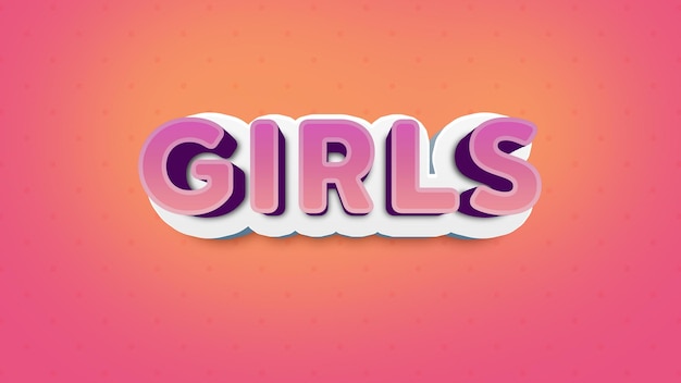 PSD 3d text effect in pinky color