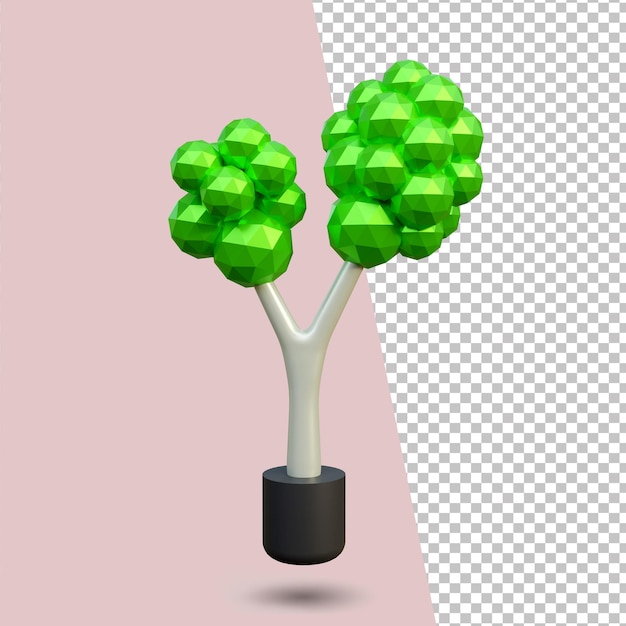 PSD 3d tree icon render