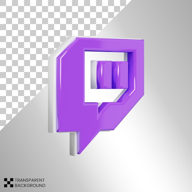 PSD 3d twitch logo realistic