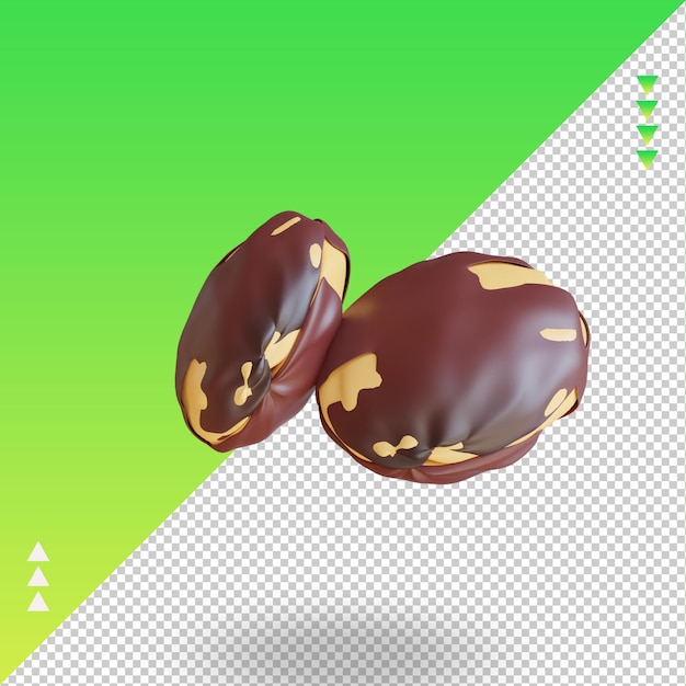 PSD 3d vegetable jengkol rendering right view