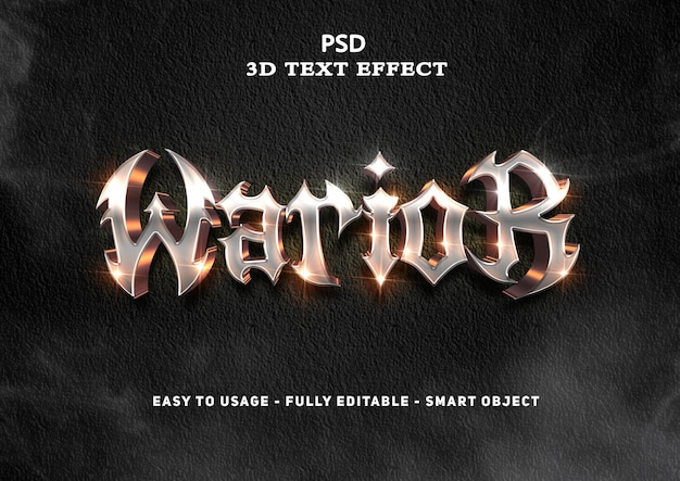 PSD 3d warior text style effect