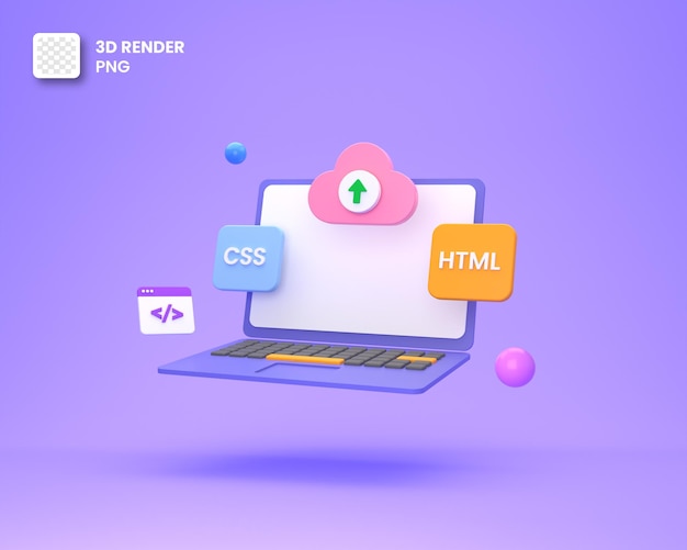 PSD 3d web development or software development or web design coding and programing