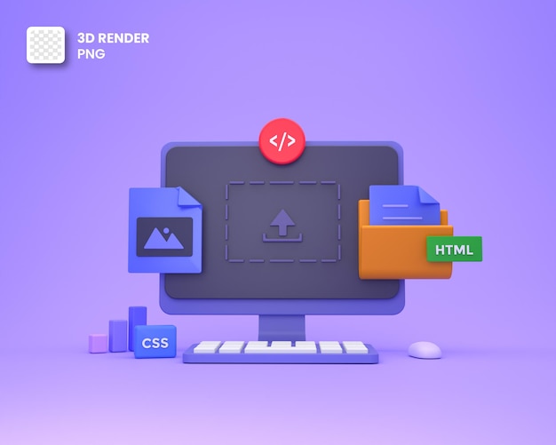 PSD 3d web development or software development or web design coding and programing