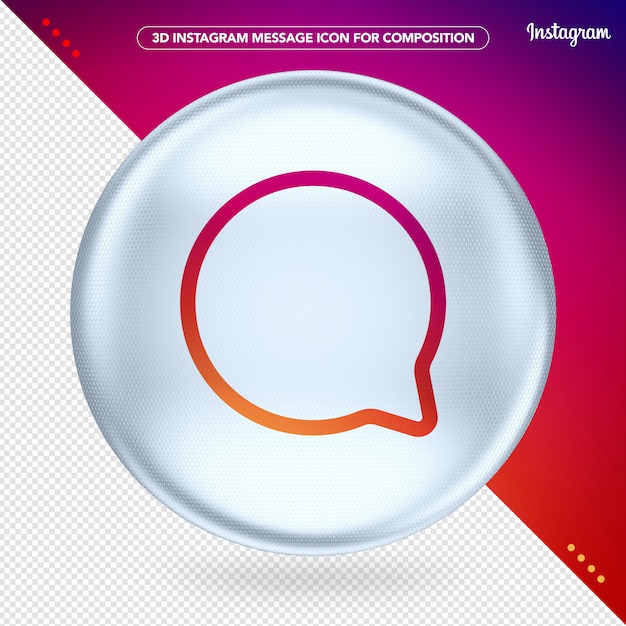 PSD 3d white instagram message