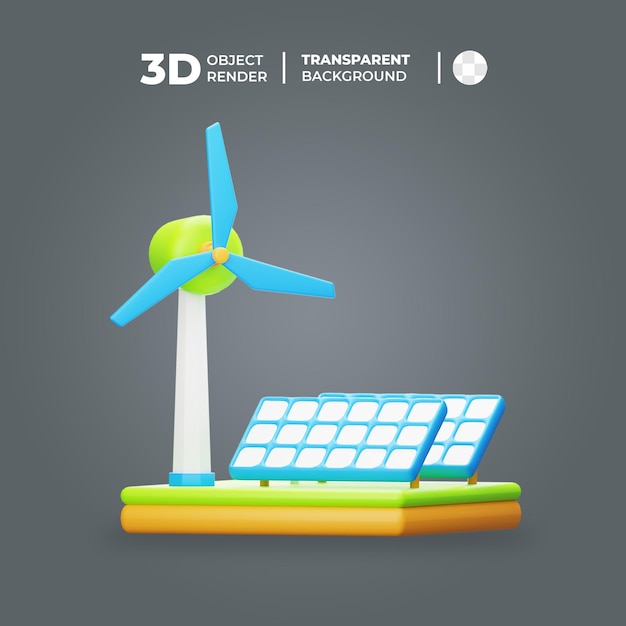 PSD 3d windmill ecology icon