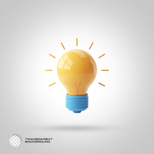 PSD 3d yellow light bulb