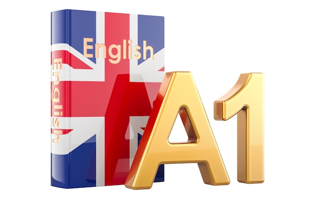 PSD a1 english level concept level elementary beginner 3d rendering isolated on transparent background