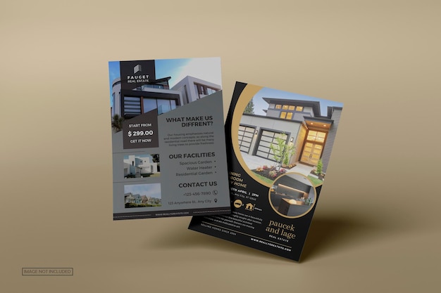 PSD a4 flyer or poster mockup for presentation