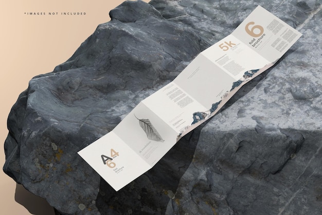 PSD a4 six fold brochure mockup