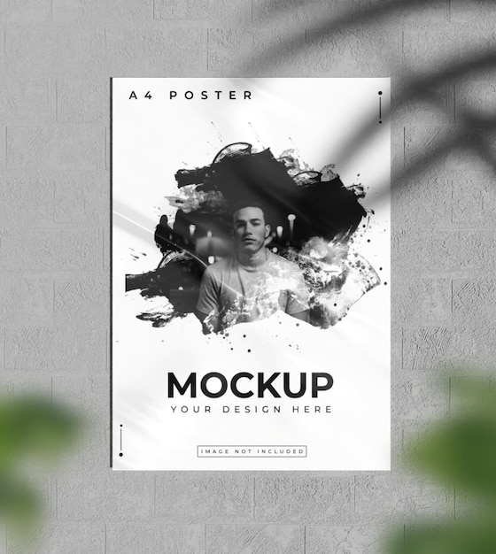 PSD a4 wall poster mockup
