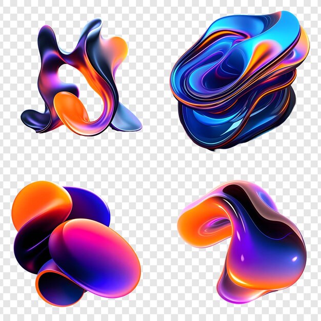 PSD abstract 3d fluid shapes