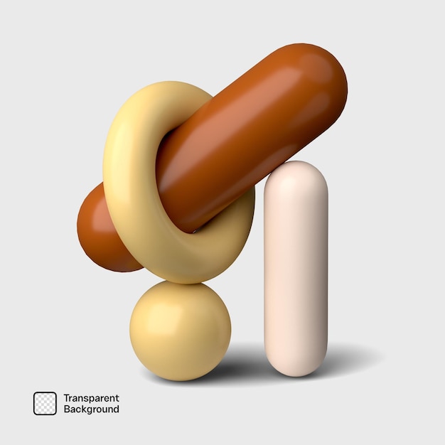 PSD abstract 3d shape png template