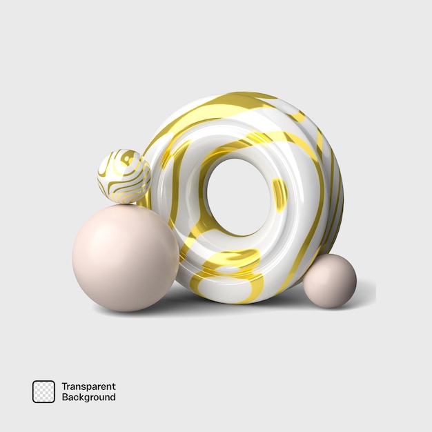 PSD abstract 3d shape png template