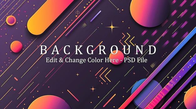 PSD abstract background geometric elements pattern retro style dynamic shapes composition