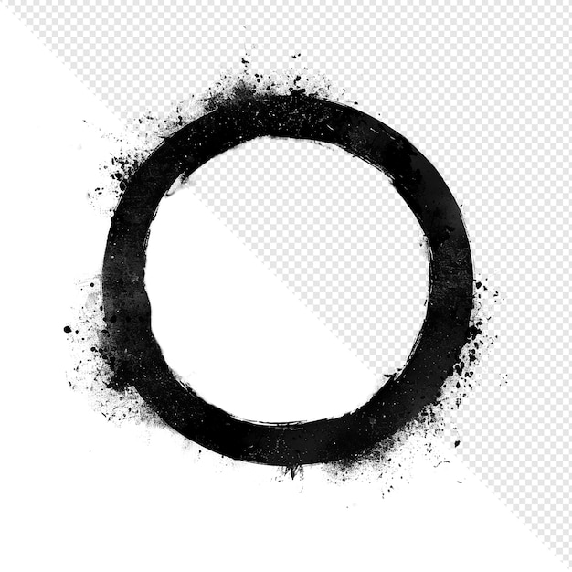PSD abstract black circle with splashes