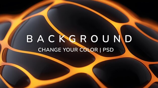 PSD abstract black and orange background with 3d texture