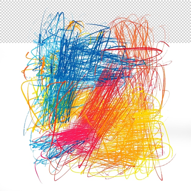 PSD abstract colorful scribbles transparent background