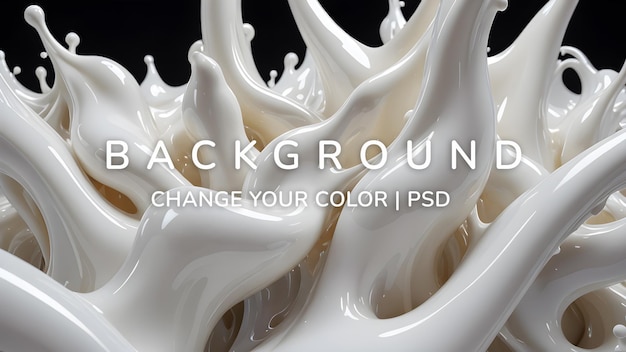 PSD abstract glossy white liquid 3d waves background