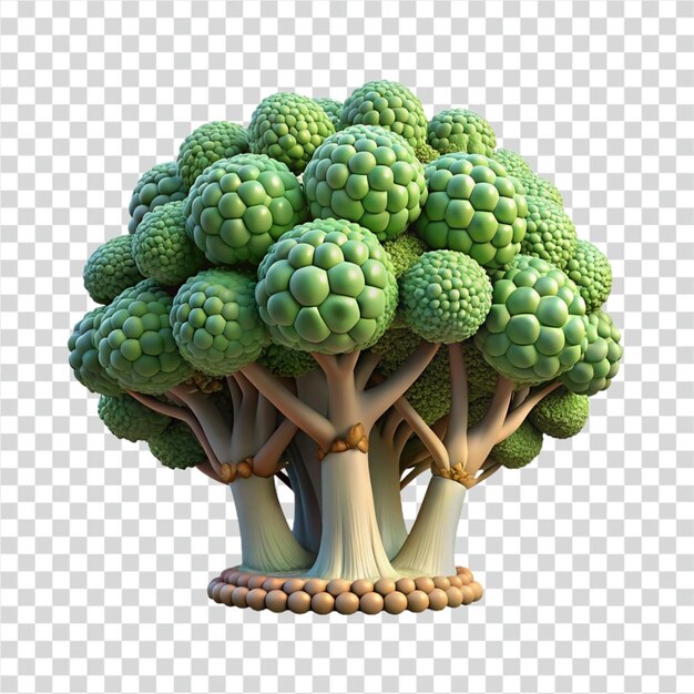 PSD abstract green tree with clustered foliage