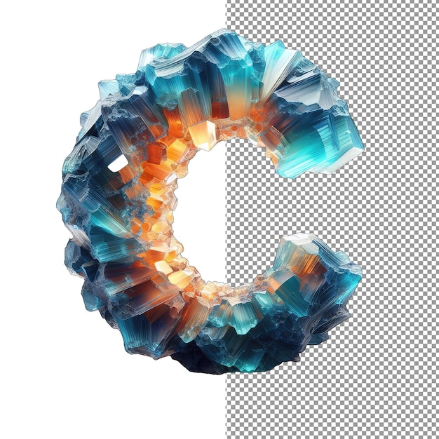 PSD abstract luminescence with 3d letter