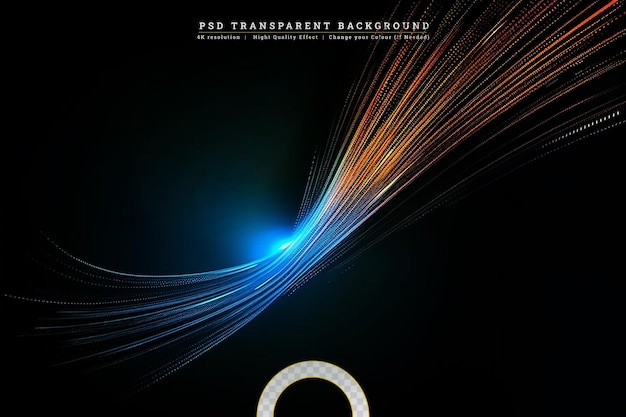 PSD abstract neon light on transparent background