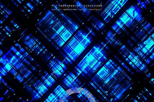 PSD abstract neon lights on transparent background