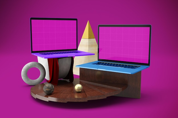 PSD abstract pc mockup
