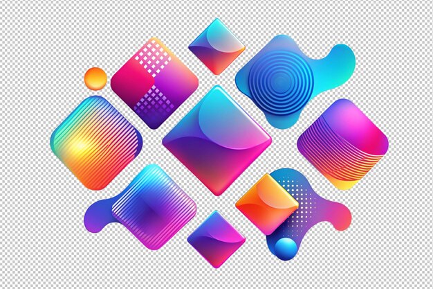 PSD abstract shape gradient elements blending softly with white background canvas