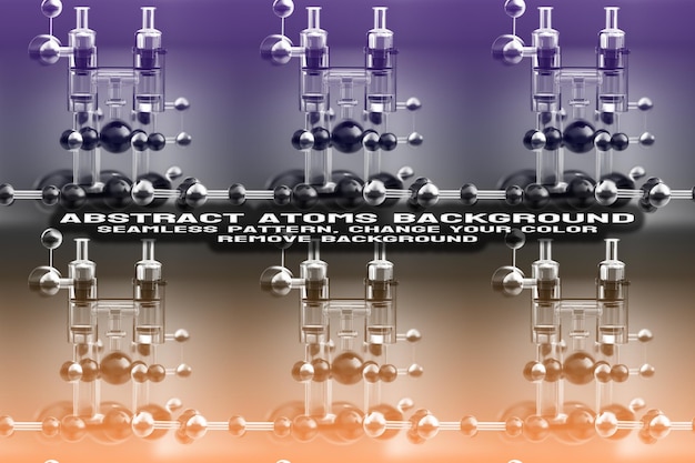 PSD abstract textured background with editable molecule and atom pattern psd format