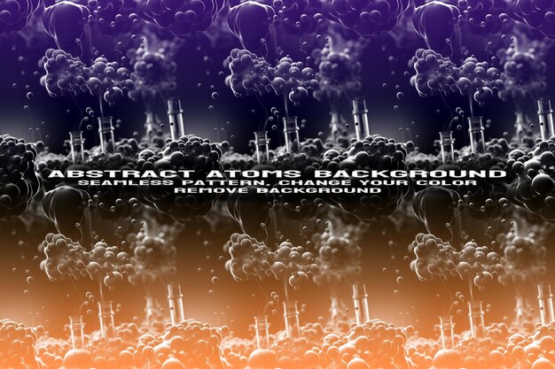 PSD abstract textured background with editable molecule and atom pattern psd format
