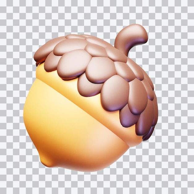 PSD acorn nut 3d illustration