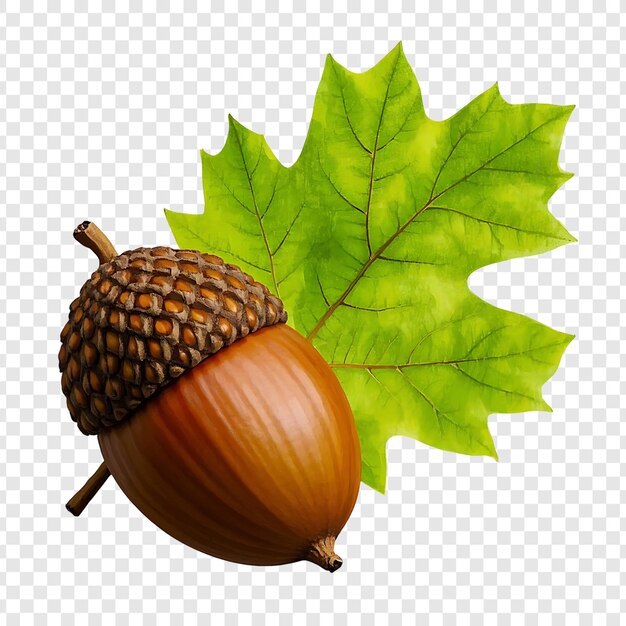 PSD acorn oak isolated on transparent background