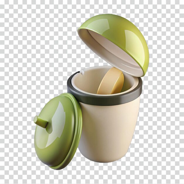 PSD acornshaped container with lid and inner compartment