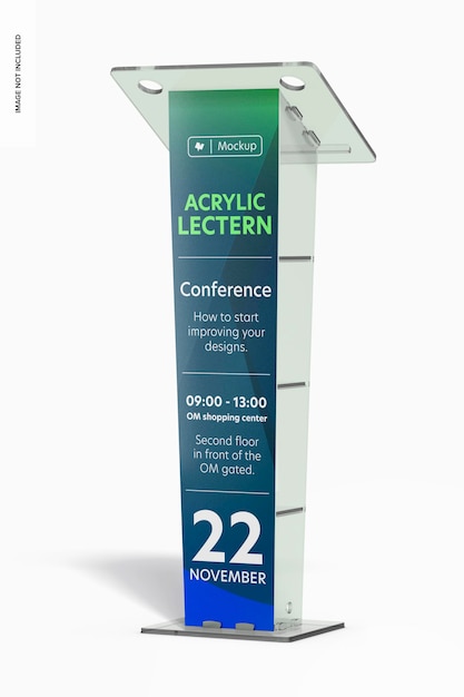 PSD acrylic lectern mockup