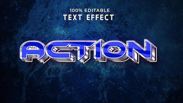 PSD action 3d editable text effect with background premium psd