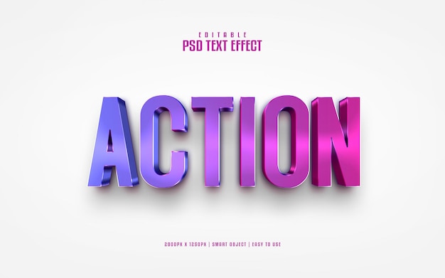 PSD action editable psd text effect