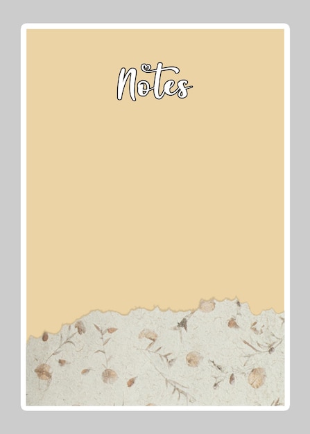 PSD aesthetic floral notes bifold design