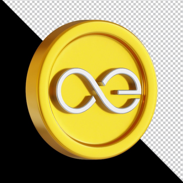 PSD aeternity ae cryptocurrency coin 3d rendering illustration