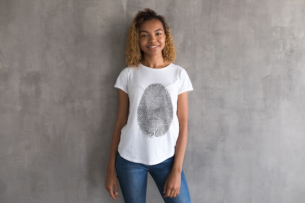 PSD african girl t-shirt mock-up