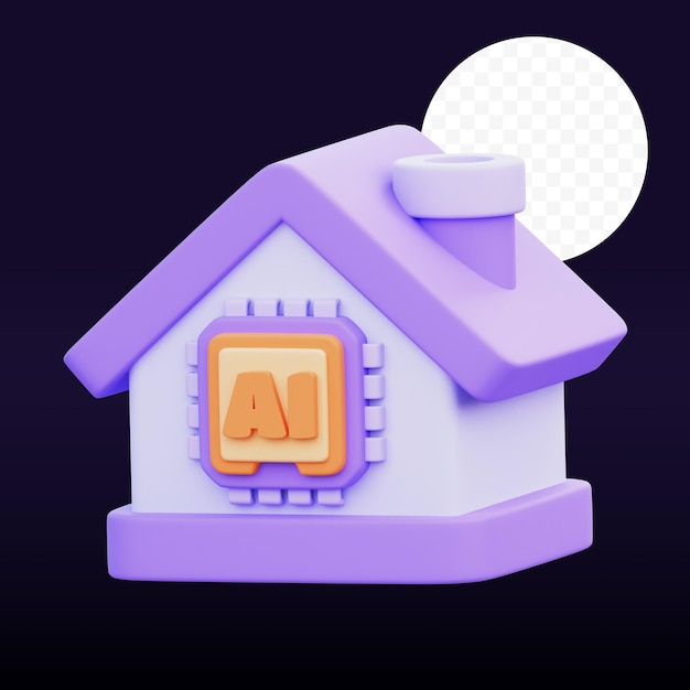 PSD ai home 3d illustration