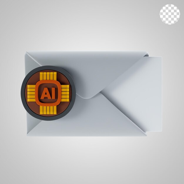 PSD ai message 3d icon and illustration
