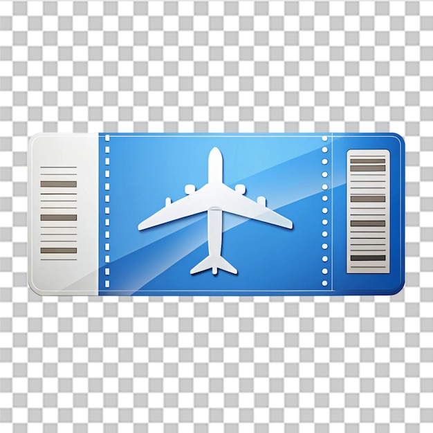 PSD airplane ticket isolated on transparent background
