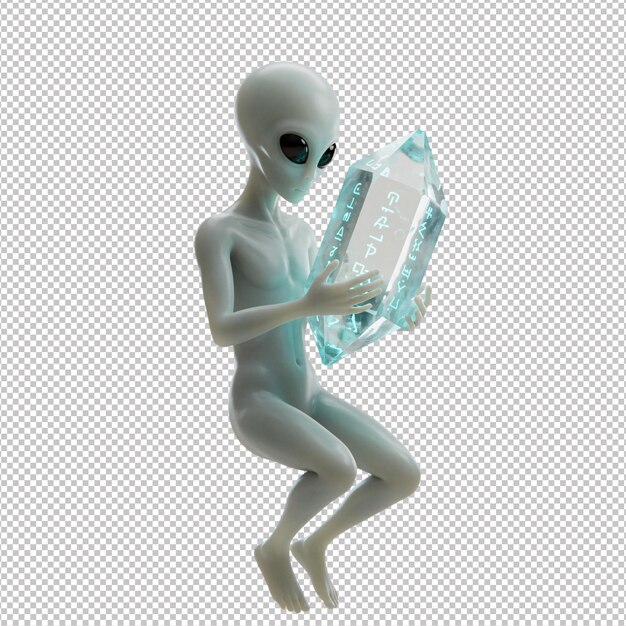 PSD alien studying crystal