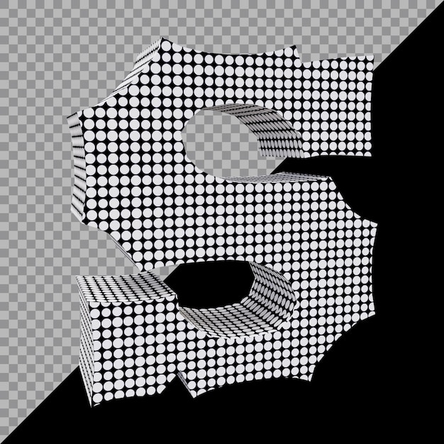 PSD alphabet letter s 3d render