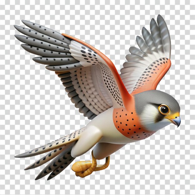 PSD american kestrel in flight